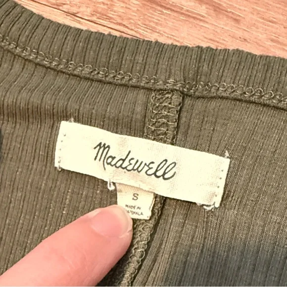 Three Madewell Ribbed Tank Tops - Olive, Navy, White - Picture 4 of 4